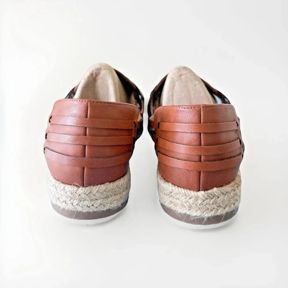 Sam & Libby Women's Size 8 Saddle Brown Asha Espadrille Huarache Shoes